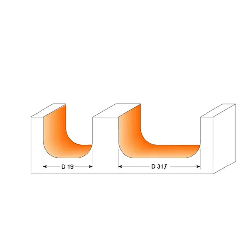 CMT Žlábková fréza - R6,4 D19x16 L54 S=6 HW