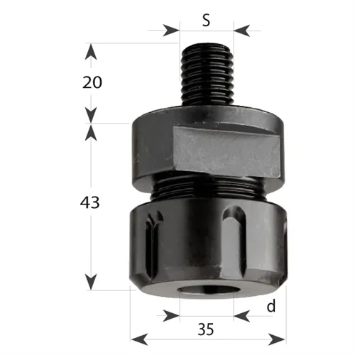 CMT 796 Kleštinové sklíčidlo ER20 - S=M16x2 D=3-12,7mm