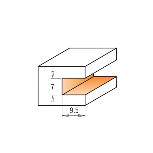 CMT 823 Talířová drážkovací fréza pro STRIPLOX mini - D47,6x7 H9,5 L65 S=6,35 HW