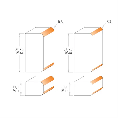 CMT Zaoblovací oboustranná fréza - R2 nebo 3 I11,1-31,75 S=12 HW