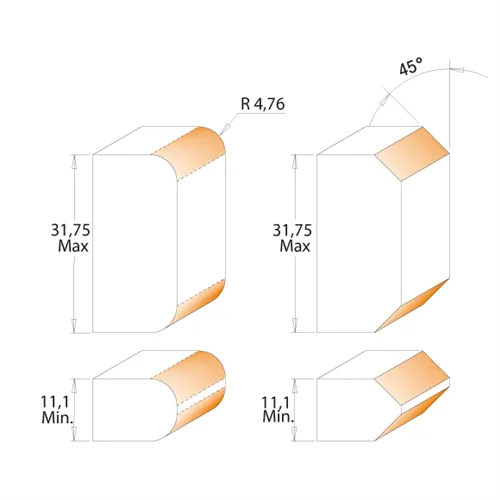 CMT Zaoblovací oboustranná fréza - R4,75 I11,1-34,75 S=12 HW