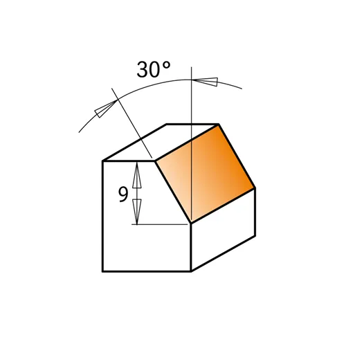 CMT Kombinovaná fréza - 30° D27x9 L55 S=8 HW