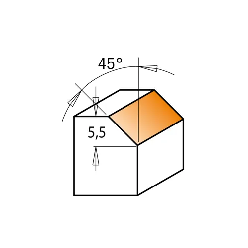 CMT Kombinovaná fréza - 45° D27x5,5 L51,5 S=8 HW