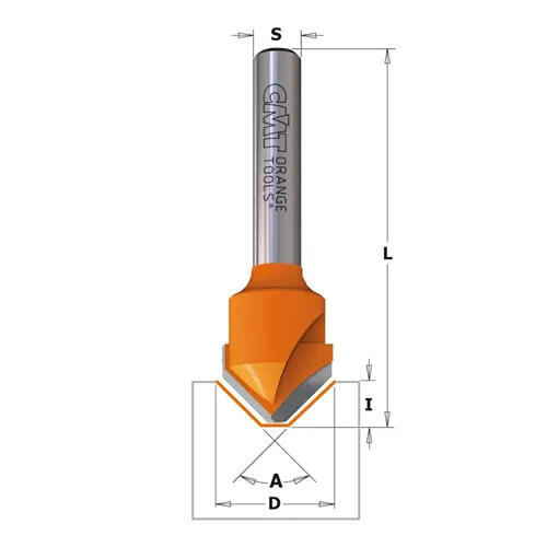 CMT Fréza na V drážku pro Alucobond - 90° D18x7,45 S=8 HW