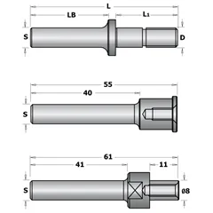 CMT Trn talířové frézy s podložkami - S=12, D=M8, L1=29,75