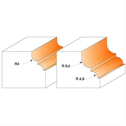 CMT Profilová fréza s ložiskem klasický profil - R6,4-4,8 D35x18,5 S=8 HW