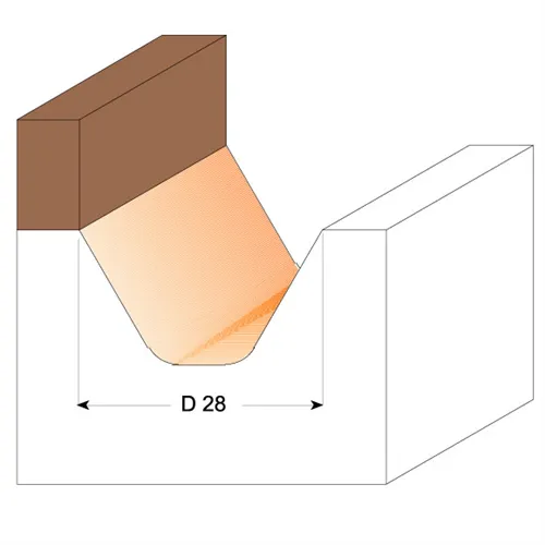 CMT Popisová fréza 60° - D28x19 60° S=12 HW, s ložiskem