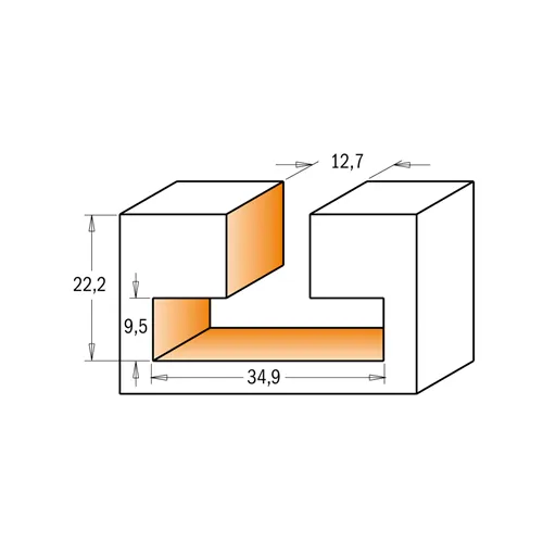 CMT Fréza na cylindrické drážky HW T-Slot - D34,9x22,2 d12,7 S=12