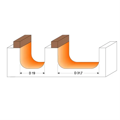 CMT Žlábková fréza - R6,4 D31,7x16 L60,4 S=12 HW s ložiskem
