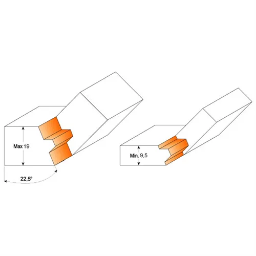 CMT Fréza na spoje 22,50-45° - D37,3x22,2 22,5° S=8 HW