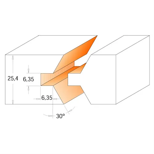 CMT Sada fréz na okrasné hrany - D40 I25,4 A30° S=12 HW