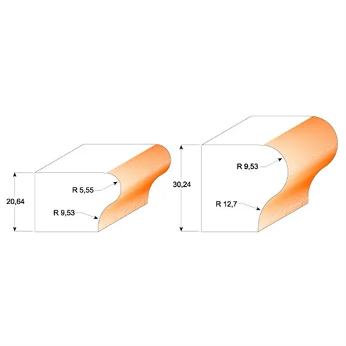 CMT Fréza na hrany parapetů - R5,5+9,5 D31,7x25,4 S=12 HW