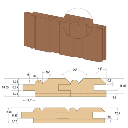 CMT Fréza na obklady Wainscot - D23,8 I19,05 R4 S=12