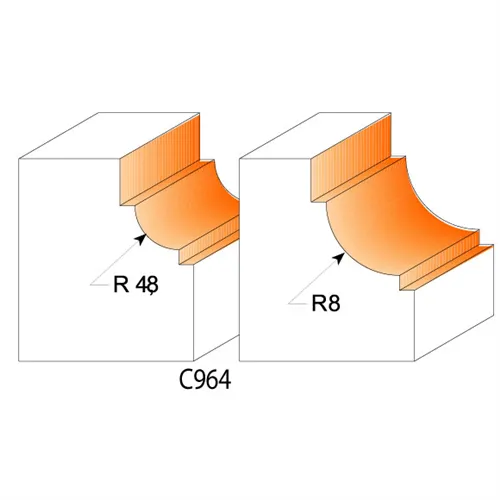 CMT Zaoblovací fréza vypouklá - R4,8 D25,4x11,5 S=8 HW