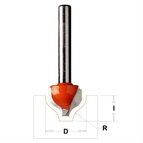 CMT Profilová fréza čelní dekorativní - R6,4 D19x11 d6,35 S=8 HW