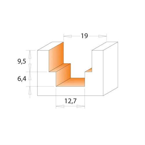 CMT Dvojdrážková fréza čelní - D16,3 d12,3 I16 L80 S=8 HW