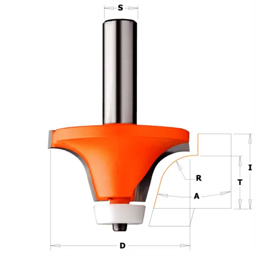 CMT Zaobl.fréza na hrany umyvadel CORIAN - R12,7 D54 I25,4 S=12