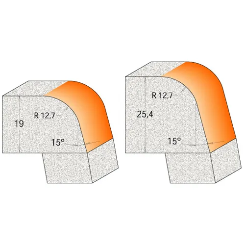 CMT Zaobl.fréza na hrany umyvadel CORIAN - R12,7 D54 I25,4 S=12