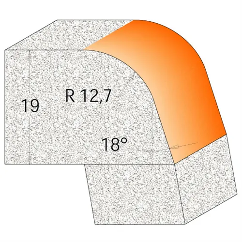CMT Zaobl.fréza na hrany umyvadel CORIAN - R12,7 D54 I25,4 S=12