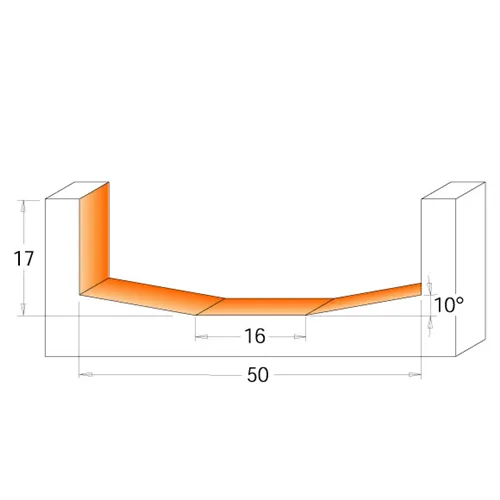 CMT Čelní fréza na výplně dvířek - D50 d2=16 I17 A=10° S=12
