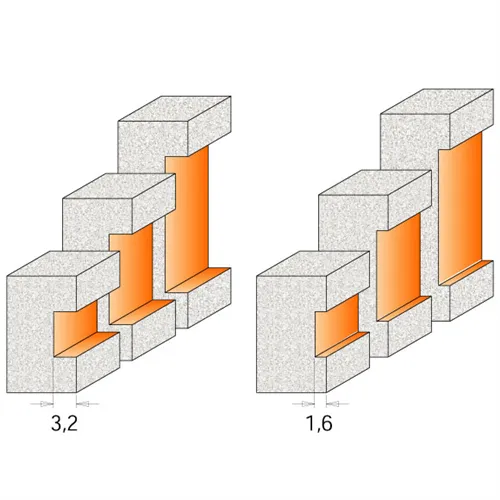 CMT Drážkovací boční fréza CORIAN - D22,2 I12,7 R4,76 S=12