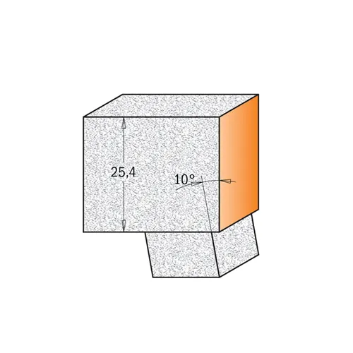 CMT Ořezávací fréza na CORIAN - D22x25,4 A10° L78 S=12,7