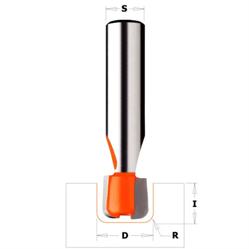 CMT Drážkovací rádiusová fréza CORIAN - D15,87 I12,7 R3,2 S=12