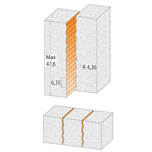 CMT Zvlněná fréza na CORIAN - R4,36 D15,87x51 S=12