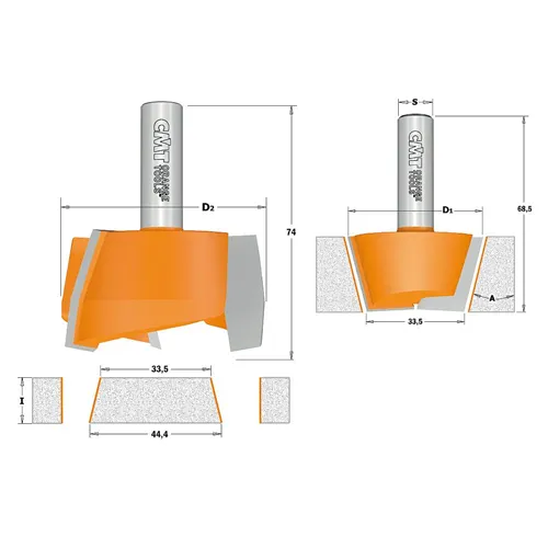 CMT Sada vyspravovací na CORIAN 2ks, S=12mm,D=47,5mm