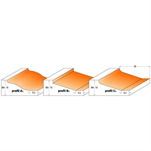 CMT Fréza na výplně - D47,6x9,5 t12,7-15 profil A3 S=8 HW