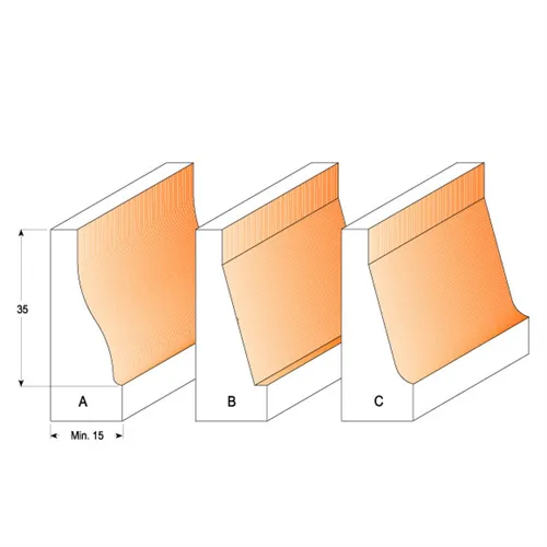 CMT Vertikální fréza na výplně - D38x38 t15-18 profil A S=12