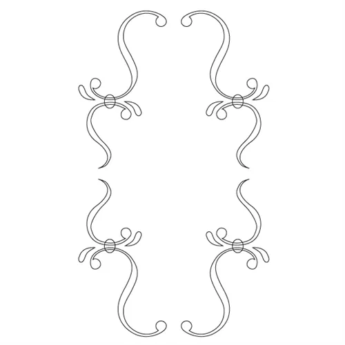 CMT Šablona na ornamenty na kuchyňská dvířka KASKADA 365x210mm