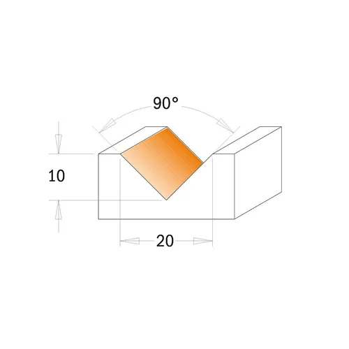IGM F051 Žiletková fréza HW na V drážku - 90° D23x11 L60 S=8