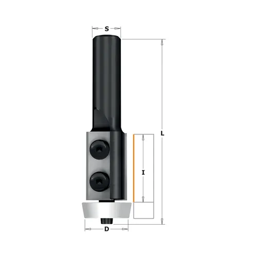 IGM F052 Ořezávací žiletková fréza s kónickým ložiskem na CORIAN - D22x30 A10° L83 S=12