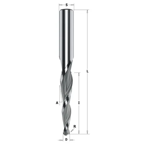 IGM F152 Řezbářská kuželová spirálová fréza HWM - D0,8x25,4 R0,4 A6,2° L76,2 S=6,35 Z3