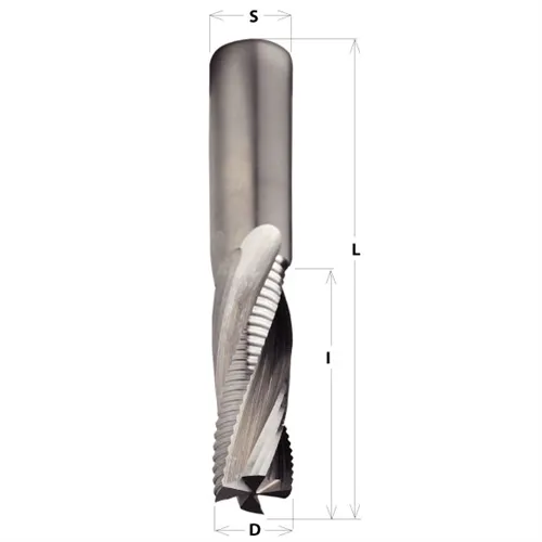 IGM 197 Spirálová fréza s lamači třísek pozitivní Z2+2 - D18x55 L110 S=18