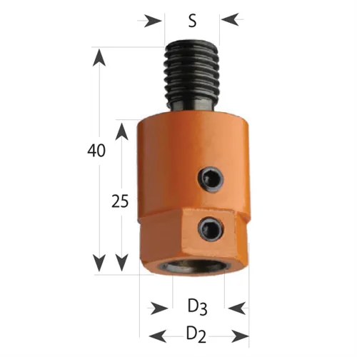 Upínací pouzdro 302 s rovnou dosedací plochou, M10 - pro vrták S10, D19,5x25x40 M10 L