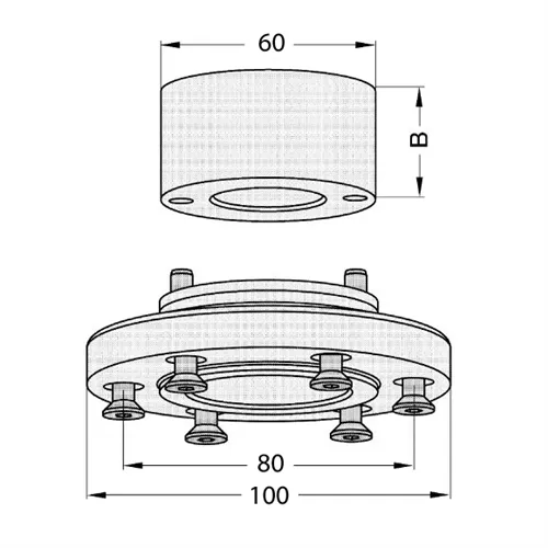Příruba pro pil. kotouče - D100 B45 L3=70