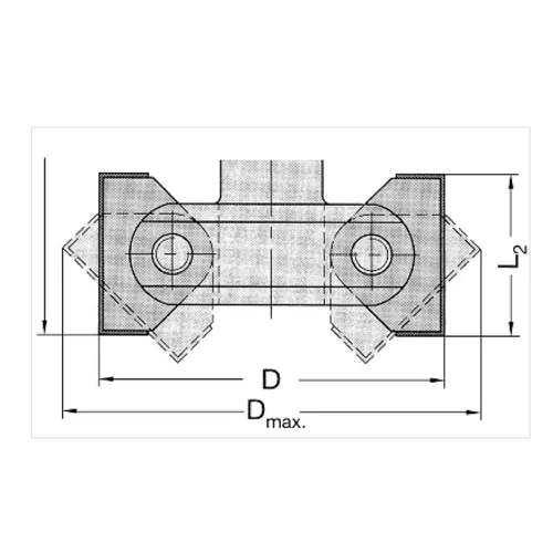IGM Stavitelná úhlová CNC fréza HW - D85x39,5 Dmax102 L92 S=20 Z2