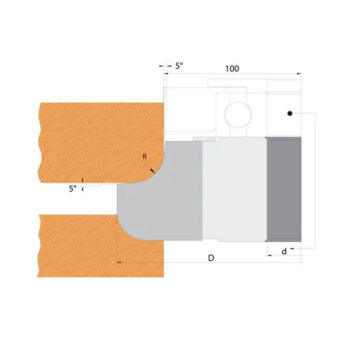 IGM F612 Fréza zaoblovací konvex-konkáv R10 MAN - D130x35 d30 Z2 ALU