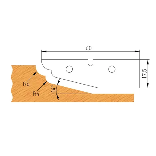 IGM Profilový nůž C 60x17,5x2mm pro F632-182