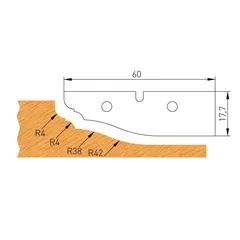 IGM Profilový nůž D 60x17,7x2mm pro F632-182