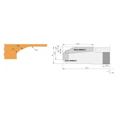 Profilový nůž pro F633, 59x12x1,5 spodní braní
