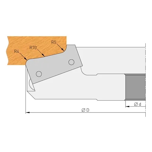 Profilový nůž pro výplňové frézy č.4 - F635