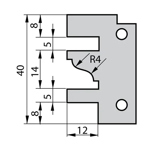 IGM Profilový nůž pro 641 - profil E, 40x26x2mm