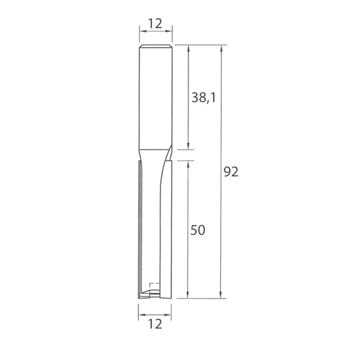 IGM M110 Drážkovací fréza se zavrtávacím zubem - D12x50 L92 S=12 HW