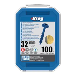 Kreg Blue-Kote Maxi-Loc Šrouby pro skryté spoje - 32 mm, hrubý závit, 100 ks