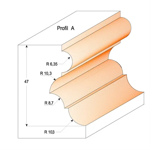 CMT Multiprofilová fréza s ložiskem - D55,6x47 S=12 HW (Použito)